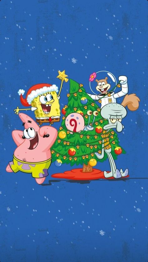 Christmas Wallpaper Spongebob, Spongebob Christmas Wallpaper, Sponge Bob Wallpaper, Funny Christmas Wallpaper, Wallpaper Spongebob, Spongebob Christmas, Christmas Wallpaper Iphone Cute, Spongebob Drawings, Wallpaper Christmas