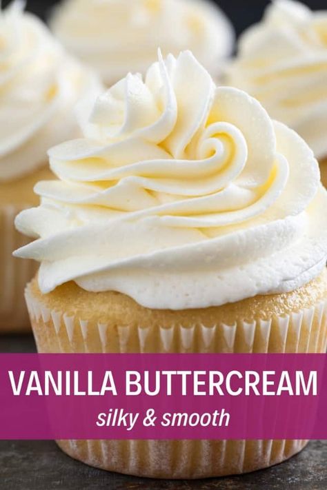 Best Vanilla Buttercream Frosting, Best Vanilla Buttercream, Vanilla Frosting Recipes, Best Buttercream Frosting, Cake Frosting Recipe, Torte Cupcake, Vanilla Buttercream Frosting, Buttercream Frosting Recipe, Frosting Recipe