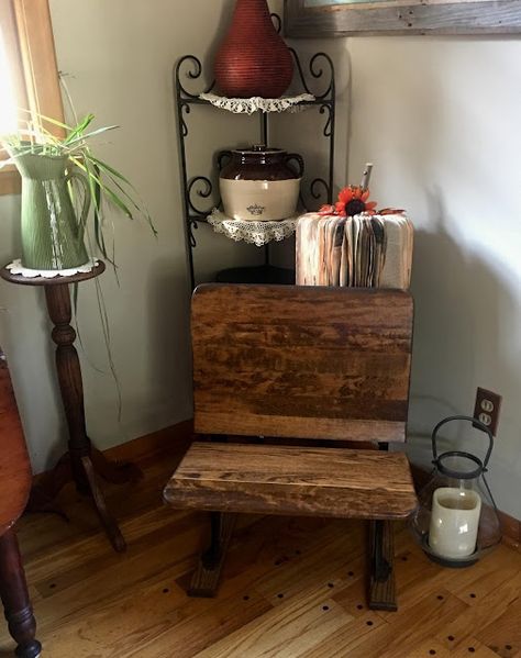 Old School Desk Repurpose, Old School Desk, Nextdoor App, Pvc Crafts, Antique School Desk, Old School Desks, Vintage School Desk, School Desk, School Desks