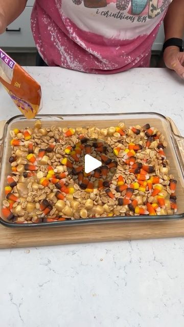 Charles Parks on Instagram: "Candy Corn Casserole" Candy Corn Recipe Desserts, Fall Desserts Kids, Dessert Marshmallow, Candy Corn Desserts, Crockpot Candy Recipes, Custard Pies, Candy Corn Recipe, Charles Parks, Corn Dishes