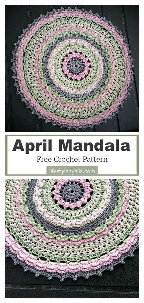 Crochet Mandela Patterns, Mandala Madness Crochet Free Pattern, Free Mandala Crochet Patterns, Crocheting For Beginners, Crochet Patterns Ideas, Crochet Rugs, Handbags Patterns, Elegant Crochet, Mandala Patterns