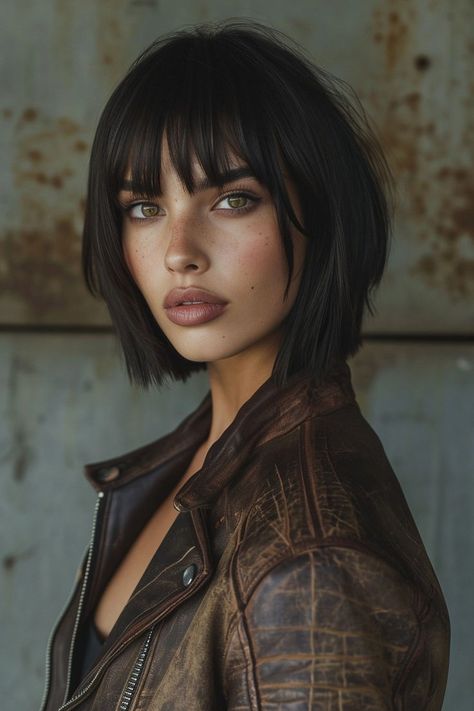 Edgy Blunt Bob with Textured Bangs Short Cropped Hair, Crop Hair, Edgy Hair, Stil Inspiration, Short Hair With Bangs, Bob Haircut, Haircuts With Bangs, Stylish Hair, Short Hair Cuts For Women