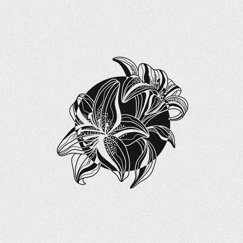 Black and white flower, japanese style notan art Japanese Lily Tattoo, Black Lily Tattoo, Lilly Tattoo Design, Tattoo Lily, Dark Feminine Tattoos, Notan Art, Lillies Tattoo, Flower Japanese, Tattoo Japanese Style