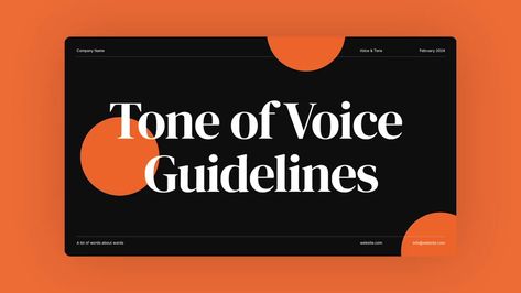 Tone of voice guidelines: Hands-on template | Pitch Free Presentation Templates, Brand Stories, Elevator Pitch, Guideline Template, Vision Statement, Content Writer, Tone Of Voice, Professional Writing, About Us Page