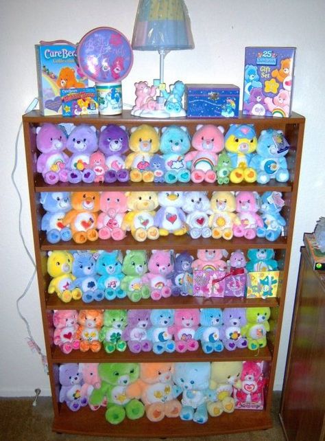 Part of my Care Bears collection Care Bears Display, Kidcore Care Bears, Care Bear Nursery Ideas, Care Bears Doll, Care Bears Collection, Care Bear Room, Care Bears Room, Carebear Collection, Bear Room Decor