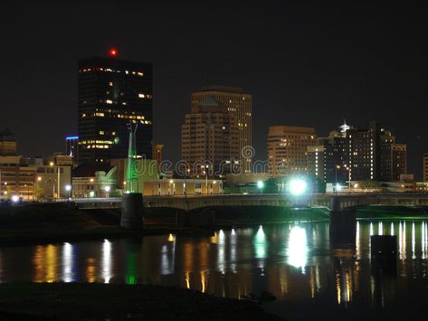 Ohio Aesthetic, Skyline Night, Skyline At Night, Infographic Design Layout, City Night, Ohio River, Dayton Ohio, City Aesthetic, Night Lights