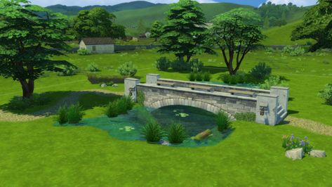 Sims 4 Bridge Cc, Sims 4 Bridge, Sims Design, Build A Bridge, Round Pool, Floating Floor, Float Your Boat, Stone Bridge, Hidden Objects