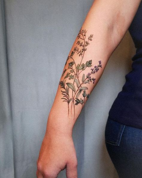 Parsley Sage Rosemary And Thyme, Scalp Tattoo, Rosemary And Thyme, Scarborough Fair, Botanical Tattoo, Sage Leaves, Medicinal Herbs, Tattoo Idea, Leaf Tattoos