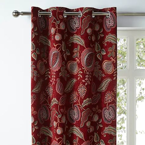 Edina Red Chenille Eyelet Curtains | Dunelm Burgundy Design, Curtains Dunelm, Pencil Pleat Curtains, Pleat Curtains, Red Pencil, Eyelet Curtains, Stylish Curtains, Types Of Curtains, Curtain Sizes