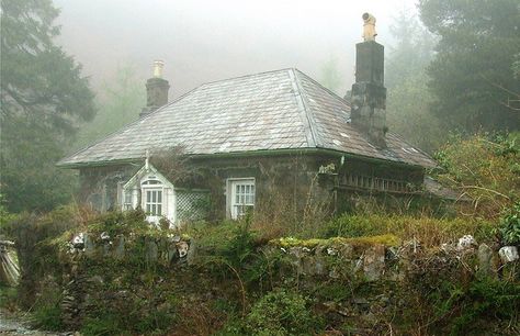 Railway cottage in North Wales. Chic Chalet, Village Home, Little Cottages, Cottage Cabin, Dream Cottage, Cabins And Cottages, Vacation Photos, North Wales, English Cottage