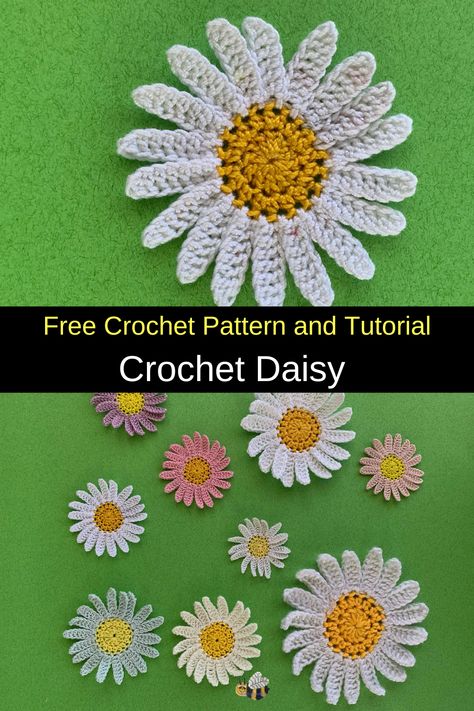 Crochet Daisy, Daisy Pattern, Crochet Rose, Half Double Crochet, Slip Stitch, Crochet For Beginners, Rose Buds, Double Crochet, Crocheted Item