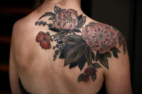 kirsten works at wonderland tattoo in portland, oregon. she is currently not accepting new projects.... Botanisches Tattoo, Oregon Tattoo, Shoulder Cap Tattoo, Portland Tattoo, Autumn Tattoo, Oregon Portland, Floral Tattoos, Wonderland Tattoo, Tattoo Cover Up