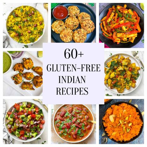 Looking for vegetarian Indian Food Gluten-free recipes? Here are the 60+ gluten-free dishes from breakfast, appetizers, entree, and desserts Gf Indian Food, Gluten Free Vegan Indian Recipes, Gluten Free Indian Recipes, Gluten Free Egg Free Desserts, Gluten Free Indian Food, Indian Diet Recipes, Vegetarian Indian Food, Egg Free Desserts, Vegan Indian Recipes