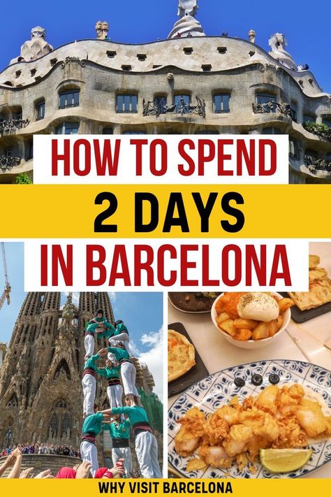 2 Days in Barcelona Itinerary: Using all my years of experience in the city, I have put together this Barcelona 2 day itinerary to cover the highlights of Barcelona so you can get a taste of what the city has to offer.  Although there are so many things to do in Barcelona it’s impossible to see everything, I’ve tried to narrow it down so you can get the most out of just 2 days in Barcelona, including some of the top attractions and my favourite places to eat and drink. Barcelona Vacation, Barcelona Itinerary, Barcelona Travel Guide, Things To Do In Barcelona, 2 Days Trip, To Do In Barcelona, Spain Itinerary, Visit Barcelona, Spain Vacation