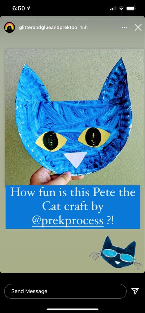 Easy Pete The Cat Craft, Pete The Cat Play Ball, Pete The Cat Week Preschool, Pete The Cat Too Cool For School Activities, Pete The Cat Projects For Preschoolers, Pete Cat Craft, Pets Theme Crafts For Preschool, Pete The Cat Book Activities, Pet The Cat Activities