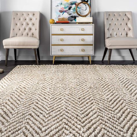 Amazon.com: nuLOOM Vania Chevron Jute Accent Rug, 3' x 5', Off White, Rectangular, 0.5" Thick : Home & Kitchen Nuloom Rugs, India Crafts, Chevron Rugs, Jute Area Rug, Lake Cabin, Jute Area Rugs, Rug Texture, Farmhouse Interior, Natural Fiber Rugs