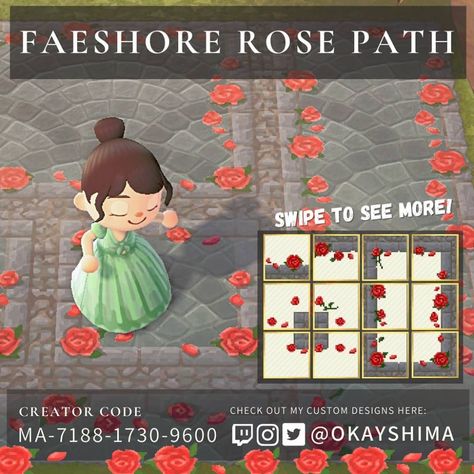 Anch Codes, Ac Outfits, Acnh Custom Designs, Rosé Core, Acnh Paths, Stall Signs, Acnh Design, Island Theme, Qr Codes Animal Crossing