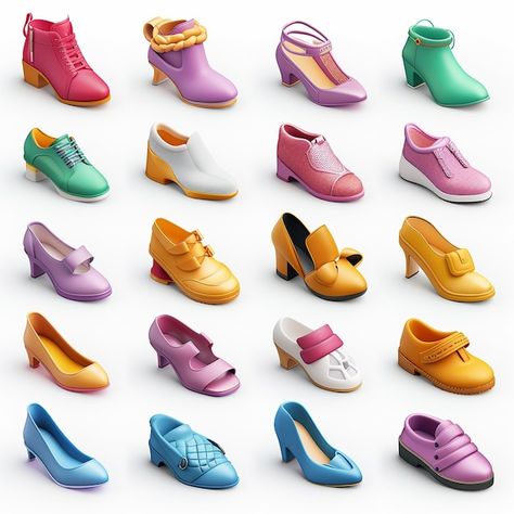 Photo footwears 3d shoes slippers icons ... | Premium Photo #Freepik #photo 3d Shoes, Icons Colorful, Game Icons, Cartoon Shoes, Digital Marketing Design, Icon Shoes, Instagram Famous, Casual Game, Small Sculptures