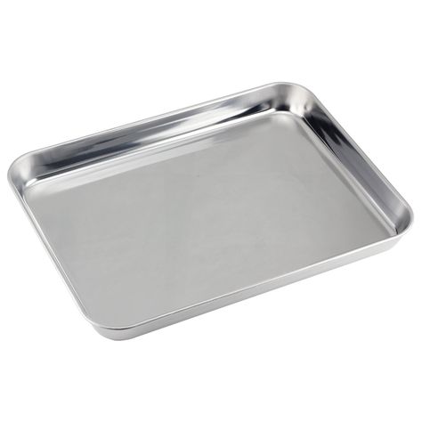 Mujiang Stainless Steel Compact Toaster Oven Pan Tray Ovenware Professional, Heavy Duty and Healthy, Deep Edge, Superior Mirror Finish, Dishwasher Safe, 10''x8''x1'', Silvery >>> Details can be found by clicking on the image. (This is an affiliate link) Hamilton Beach Toaster Oven, Toaster Oven Pans, Electric Toaster, Convection Toaster Oven, Stainless Steel Toaster, Oven Pan, Oven Cleaning, Toaster Oven, Easy Storage