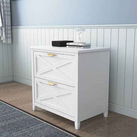 Red Barrel Studio® Dominek 2-Drawer Lateral Filing Cabinet | Wayfair 2 Drawer File Cabinet, Organizing Paperwork, Office Files, Drawer Filing Cabinet, Document Storage, Lateral File Cabinet, Lateral File, Linen White, Farmhouse Furniture