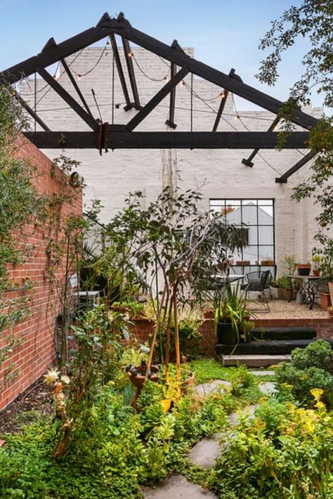 Industrial Courtyard, Restaurants Exterior, Roof Photography, Industrial Hall, Interior Courtyard, Modern Warehouse, Church Conversions, Industrial Sheds, Industrial Garden