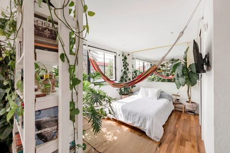 Hammock in bedroom