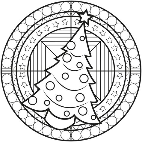 Christmas is coming ! Get in the ambiance with this Christmas mandala, From the gallery : Mandalas Tree Mandala, Big Christmas Tree, Christmas Mandala, Stained Glass Christmas, Free Christmas Printables, Mandala Coloring Pages, Christmas Coloring Pages, Mandala Svg, Svg Free