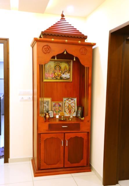 God Traditional Mandir Design, Pooja Room Ideas Indian Traditional, Pooja Room Ideas, Pooja Room Ideas Indian, Pooja Cabinet, Puja Mandir, Pink Couch, Mandir Design, Bedroom Furniture Makeover