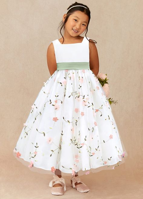 AZAZIE POLLIE FLOWER GIRL DRESS - Flower Girl Dresses Sage Flower Girl Dress, Coral Flower Girl Dresses, Green Flower Girl Dresses, Burgundy Flower Girl Dress, Tea Length Flower Girl Dress, Tea Length Tulle, Maternity Bridesmaid Dresses, Pink Flower Girl Dresses, Military Ball Dresses