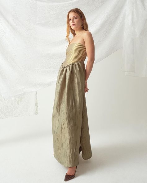 we’ve been hitting the garment district daily this past month working on a very exciting announcement 👀 Autumn Cocktail Dress, Hippie Formal Dress, Boho Formal Dress, Cameo Dress, Mid Twenties, Formal Maxi Dress, Crinkled Fabric, Vintage Bridesmaids, Work Fits