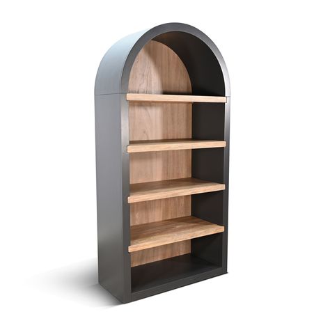 Sunny Designs Logan Arched Bookcase - Bed Bath & Beyond - 41280889 Natural Wood Shelves, Arched Bookcase, Contemporary Bookcase, Bookcase Bed, Bookcase Design, Standing Shelves, Wood Bookcase, Home Offices, Mattress Store