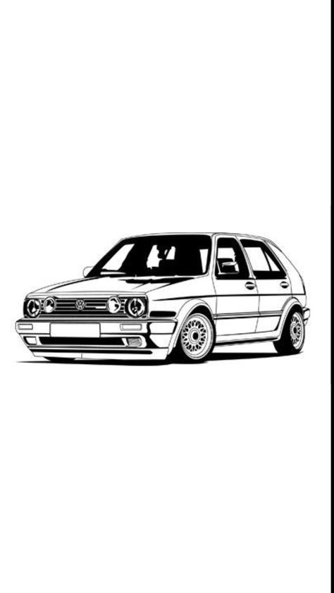 Golf 1 Mk1, Vw Golf Mk1 Drawing, Mk 1 Golf, Golf Tattoo, Golf Mk2 Tuning, Vw Golf Gti Mk7. 5, Jetta A4, Golf 2, Vw Golf 1