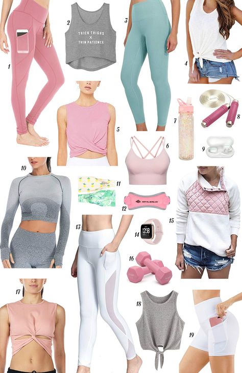 Women’s Athletic Wear, Feminine Athletic Wear, Workout Clothes Cute, Feminine Workout Clothes, Athleisure Outfits Pink, Trendy Pink Activewear For Sports, Trendy Pink Activewear For Workout, Casual Pink Activewear For Workout, Sporty Pink Activewear For Yoga