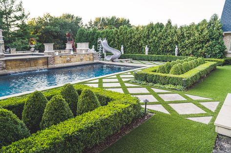 Inquire | GroTurf, Inc Grass Next To Pool, Artificial Turf Around Pool Swimming, Creek Backyard, Backyard Turf, Pool Hardscape, Artificial Grass Design, Artificial Turf Backyard, Turf Design, Pool Plans