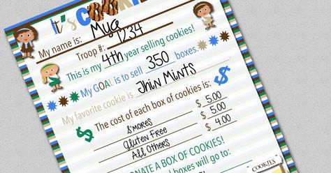 It's almost Girl Scout Cookie Season in our area!! I wanted to share this free printable goal & info sheet with you!  It would be great to h... Cookie Goal Tracker, Girl Scout Cookie Badge Activities, Goal Ladder, Girl Scout Cookie Goal Setting Activity, Girl Scouts Cookies Printables, Girl Scout Cookie Taste Test Sheet, Cookie Season Girl Scout, Girl Scout Cookie Goal Tracker, Daisy Activities