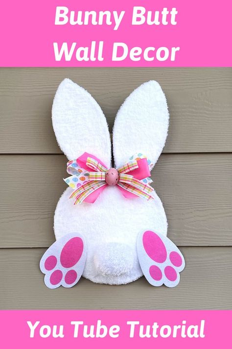 Easter Bunny Wreath Diy, Calming Crafts, Bunny Wreath Diy, Dollar Tree Easter Crafts, Whimsical Bunny, Diy Bunny, St Patricks Crafts, Easter Wall Decor, Easter Flower Arrangements