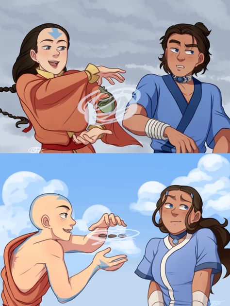 Avatar Ships Fanart, Random Fanart, Yangchen X Kavik, Avatar Character Art, Tokka Fanart, Atla Zukka, Atla Fanart, Air Nomads, Avatar The Last Airbender Genderbend