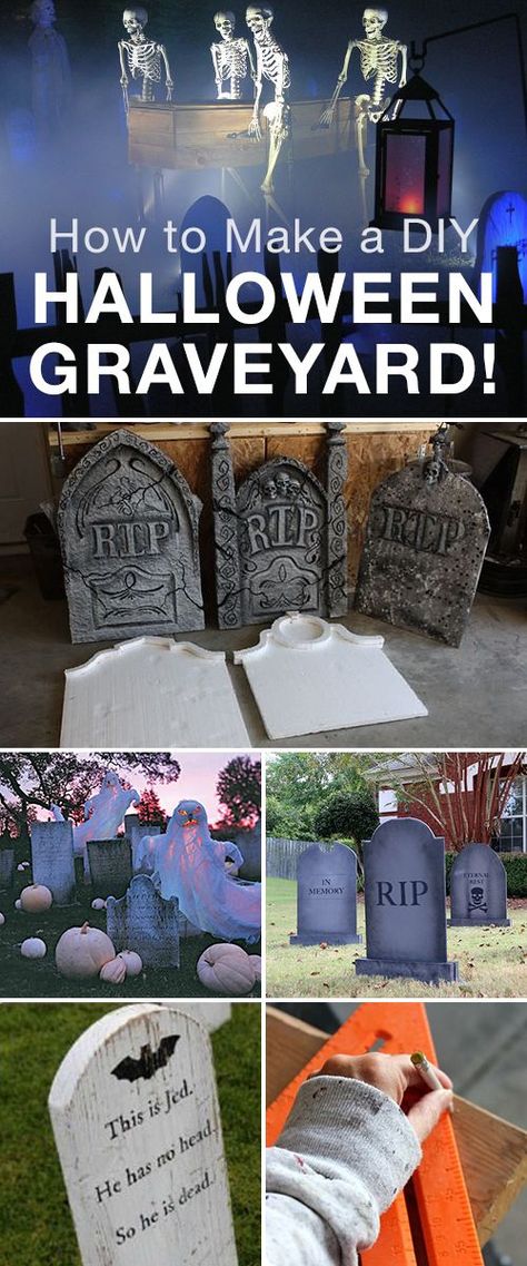 Diy Halloween Graveyard, Graveyard Halloween, Frugal Decor, Yard Haunt, Halloween Graveyard, Diy Halloween Decor, Halloween 3, Halloween Crafts Decorations, Halloween Tattoo