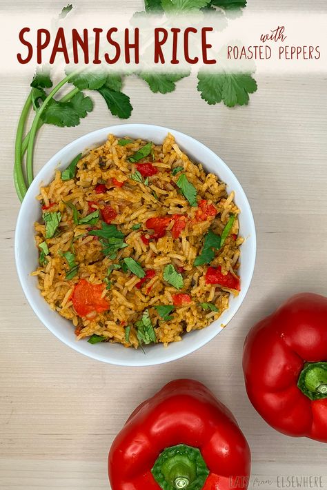 Spanish Rice with Roasted Red Peppers Rice And Peppers, Spanish Rice, Red Rice, Roasted Peppers, Roasted Red Peppers, Tomato Paste, Red Pepper, Red Peppers, Casseroles