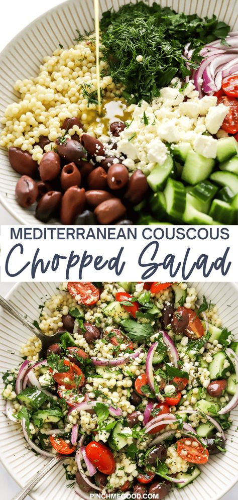 Lemon Dijon Dressing, Mediterranean Couscous Salad, Mediterranean Recipes Healthy, Mediterranean Couscous, Dijon Dressing, Couscous Recipes, Mediterranean Salad, Couscous Salad, Mediterranean Dishes