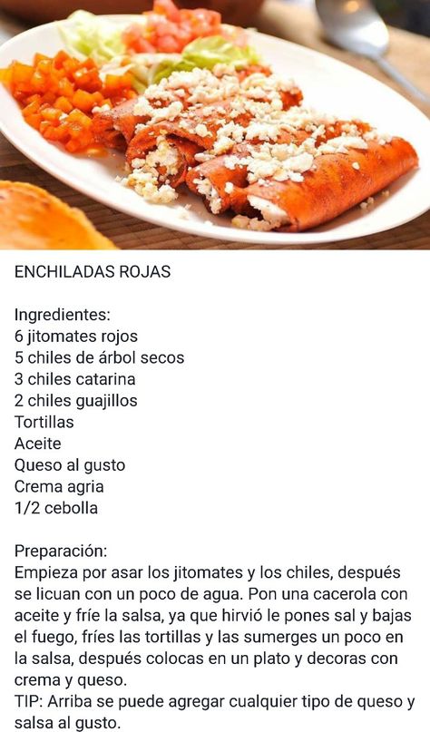 Enchiladas rojas. Enchiladas Callejeras, Enchiladas Recipes, Enchiladas Rojas, Chilaquiles Recipe, Agua Fresca Recipe, Red Enchiladas, Homemade Cookbook, Enchiladas Recipe, Deli Food