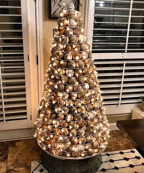 Sports Box Co. on Instagram: “That's one good looking tree 🎄⚾” Softball Christmas Tree, Baseball Christmas Tree, Coach Christmas, Softball Decorations, Baseball Christmas Ornaments, Softball Christmas, Baseball Christmas, Baseball Decor, Gift Drawing