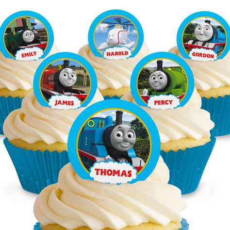 Thomas And Friends Cake, Train Cupcakes, Thomas Cakes, Carnival Cakes, Best Edibles, Wafer Paper Cake, Edible Cake Decorations, Friends Cake, 2 Birthday Cake