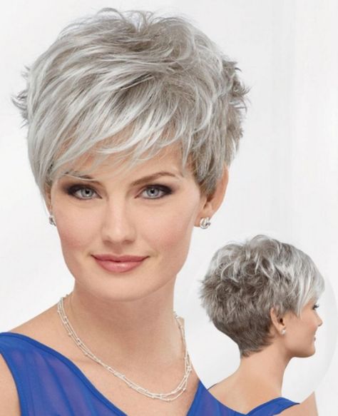 Pixi Haircut, Short Wavy Hairstyles For Women Over 60 Grey Hair, Short Grey Wigs For White Women, Paula Young Wigs Gray For Older Women, Wigs Silver Grey, Short Hair Cuts For Fine Hairfor Women Over 60, Style Fall Outfits, Short Hair Dos, Short Silver Hair