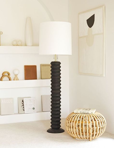 Lighting is one of the most important (if not the most important) aspects of interior design, and it’s also one of the easiest ways to make your house... | Coastal Living Ebony Accordion Floor Lamp #FloorLamp #FloorLamps #Lamps #LivingRoomLight Restoration Hardware Floor Lamps, Living Room Furniture Inspiration, Floor Desk, Sarah Sherman, Room Furniture Design, Unique Floor Lamps, Deco Luminaire, Lulu And Georgia, Cool Floor Lamps