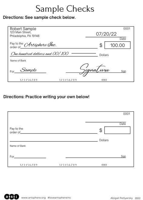 Check Writing Practice, Printable Checks Template Free, Blank Checks Printable, How To Write A Check, Blank Check Template Free Printables, Homeschool Picture Day, School Project Ideas, Check Template, Payroll Checks