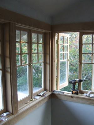 Old Casement Windows, Farmhouse Style Windows, Window Inside House Wall, Pine Windows, Wooden Casement Windows, Buddha Room, Window Makeover, Craftsman Window, Window Restoration