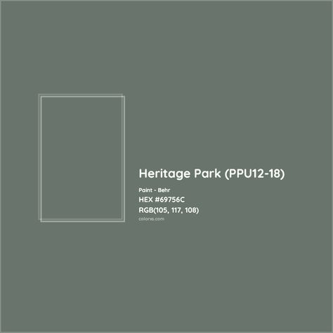 Behr Heritage Park (PPU12-18) Paint color codes, similar paints and colors Behr Arboretum, Behr Mainsail, Heritage Park Behr Paint, Heritage Park Behr, Behr Castle Path, Behr Blueprint Bathroom, Behr Paint Heritage Park, Rgb Color Codes, Paint Color Codes