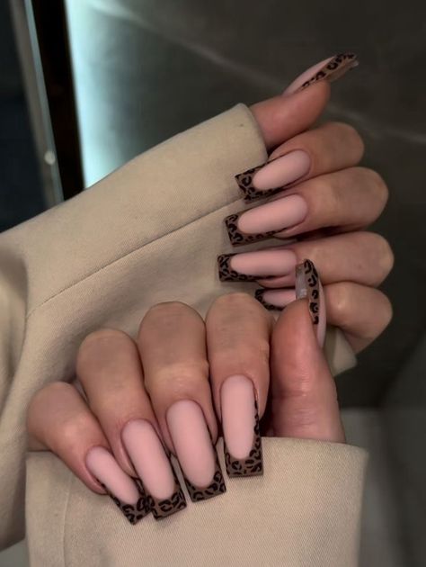 Cute Fall Nail Inspo, Fall Nail Inspo, Acrylic Nail Shapes, Cheetah Nails, Pink Glitter Nails, Cute Nails For Fall, Beige Nails, Acrylic Nails Coffin Short, Fall Nail