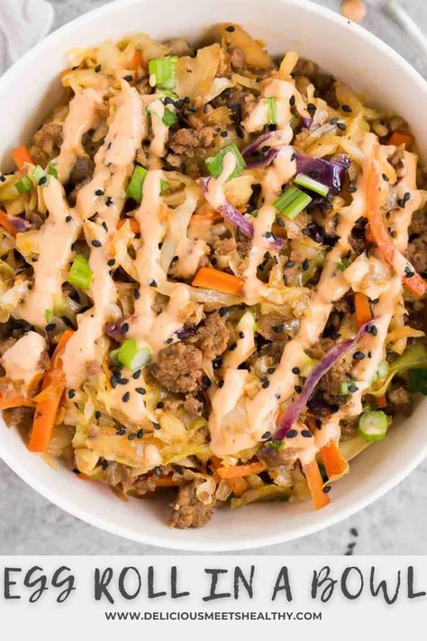 Healthy Egg Rolls, Egg Roll In A Bowl, Healthy Bowls Recipes, Healthy Bowls, Health Dinner, Egg Roll, Health Dinner Recipes, Think Food, Bowls Recipe